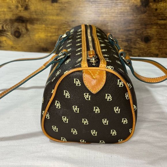 Dooney & Bourke Handbags - Dooney & Bourke Signature Brown Leather Barrel Bag / Purse